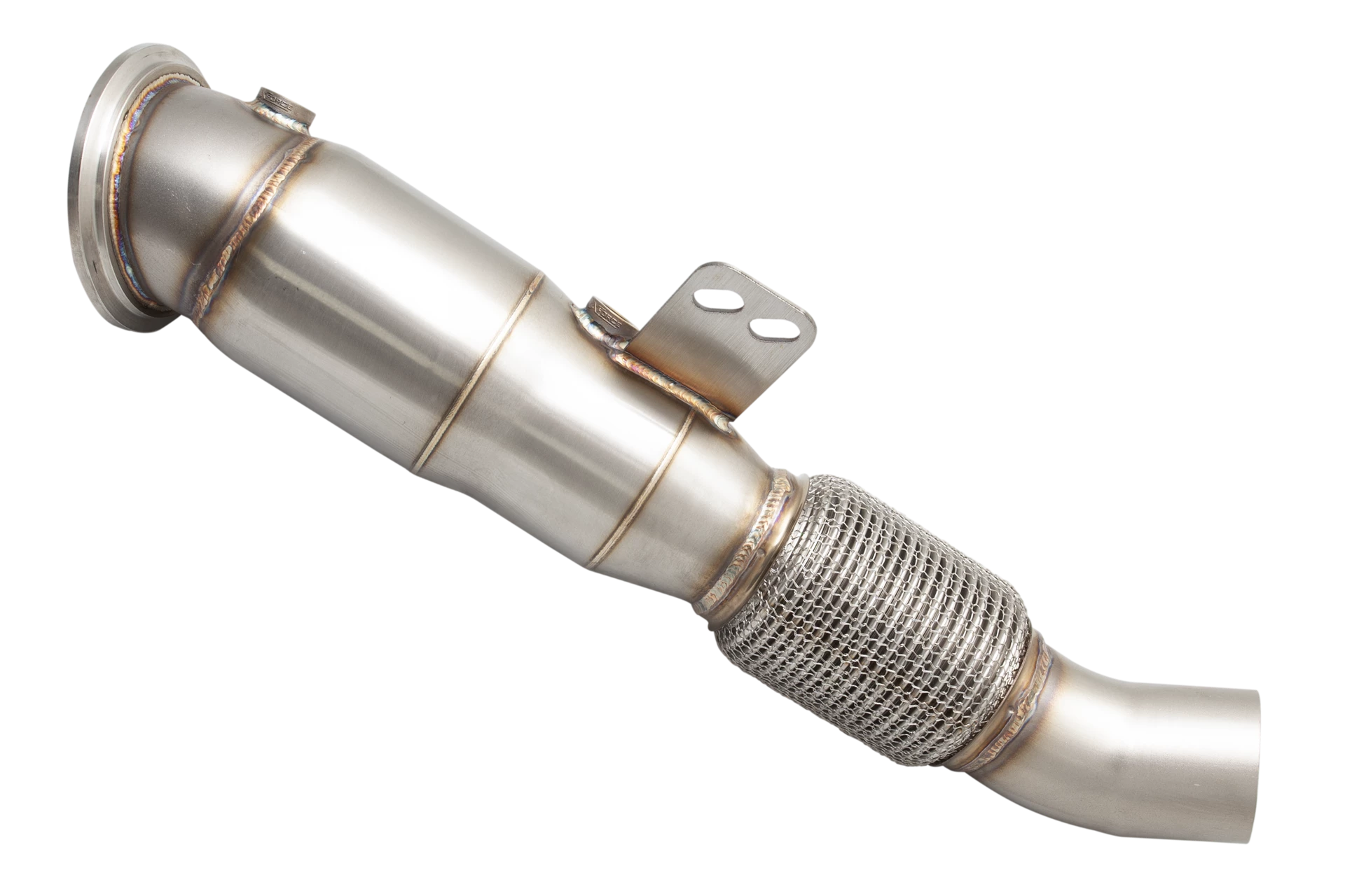 4"-3 3/8" Downpipe with High-Flow Catalytic Converter, 304 Stainless Steel (for track and off road use only) - E2B58KITB