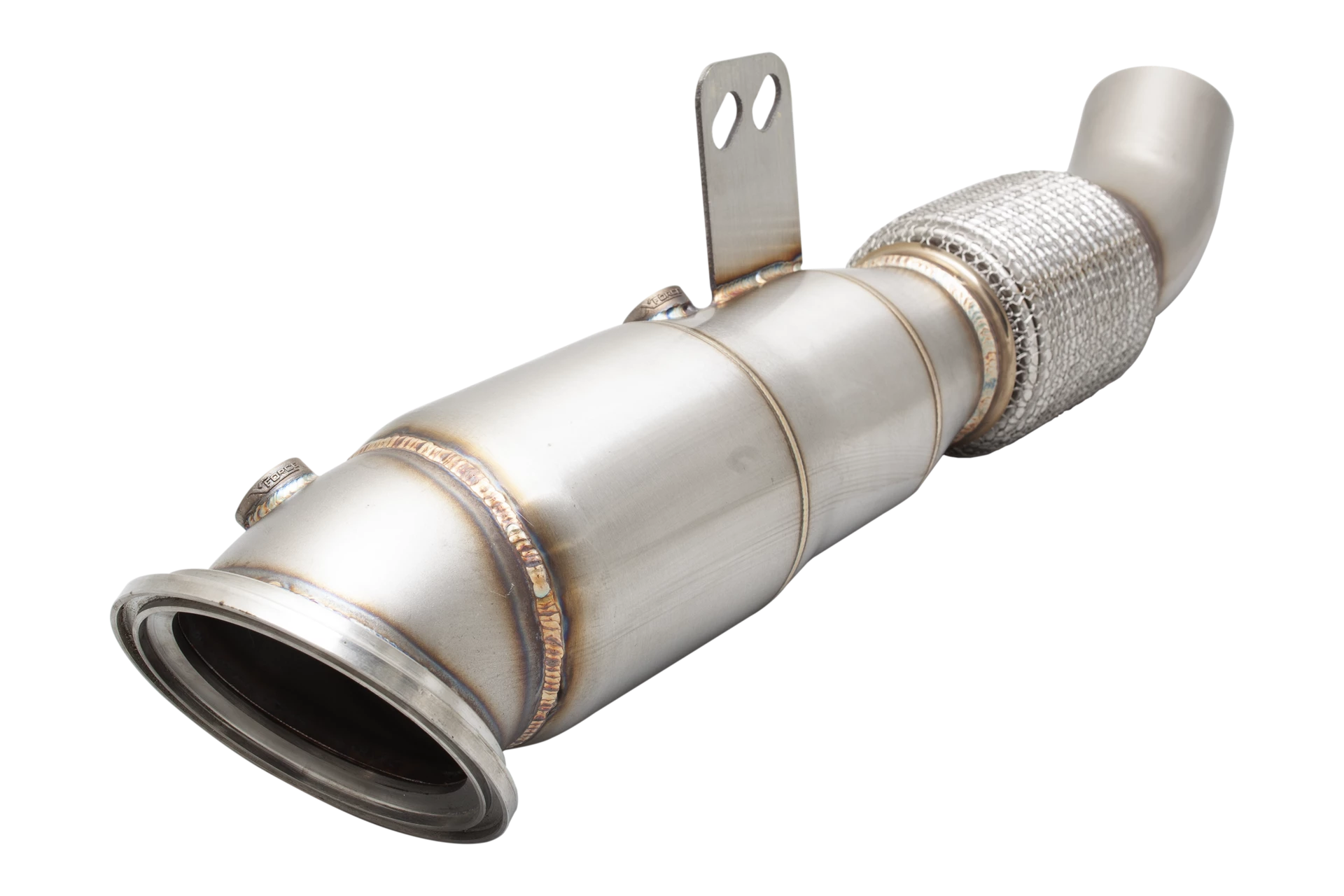 4"-3 3/8" Downpipe with High-Flow Catalytic Converter, 304 Stainless Steel (for track and off road use only) - E2B58KITB