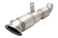 4"-3 3/8" Downpipe with High-Flow Catalytic Converter, 304 Stainless Steel (for track and off road use only) - E2B58KITB