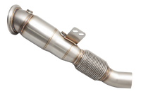 4"-3 3/8" Downpipe with High-Flow Catalytic Converter, 304 Stainless Steel (for track and off road use only) - E2B58KITB