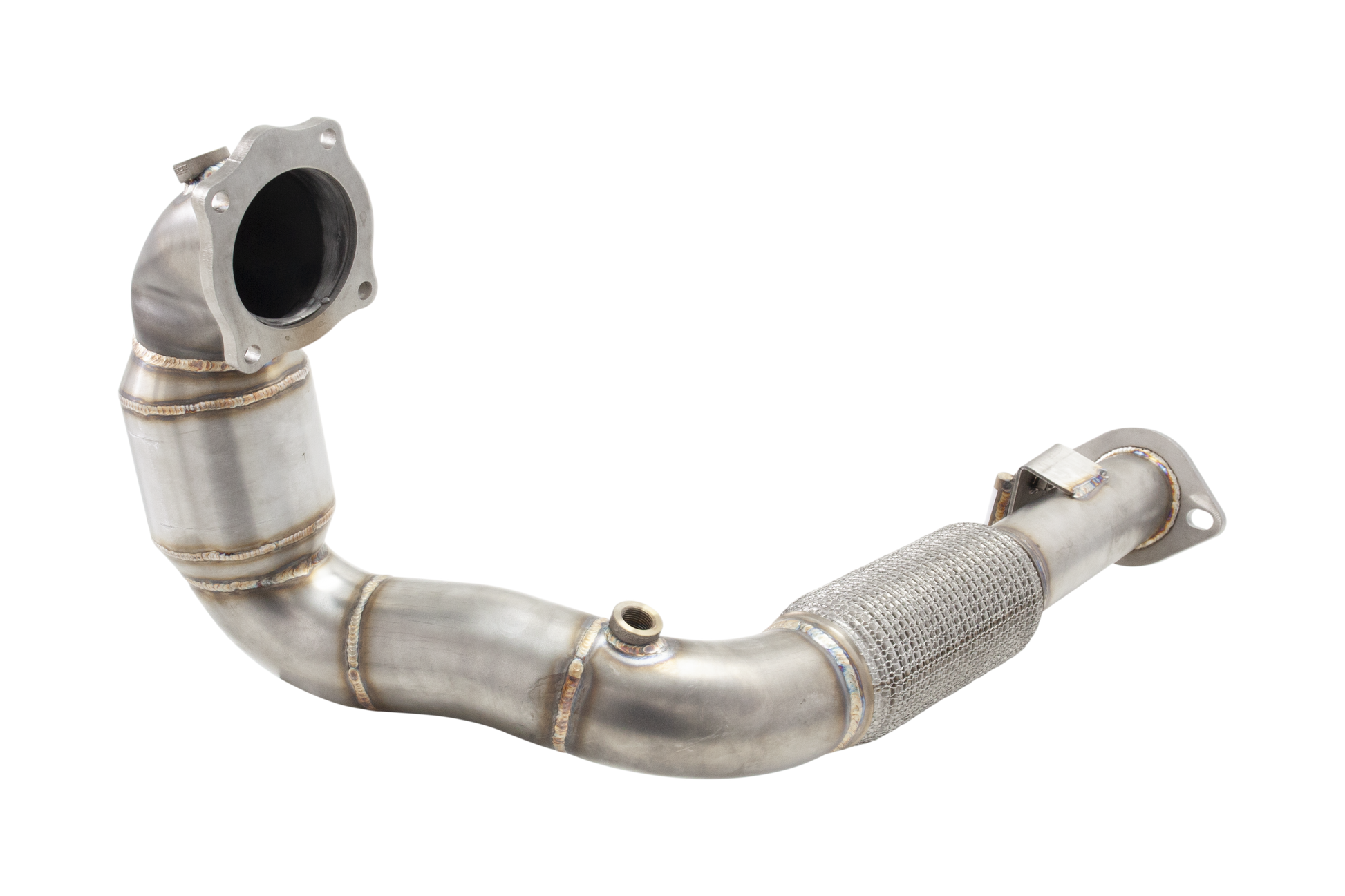2.5" Downpipe with High-Flow Catalytic Converter, 304 Stainless Steel (for track and off road use only) - E2HYG4KITB