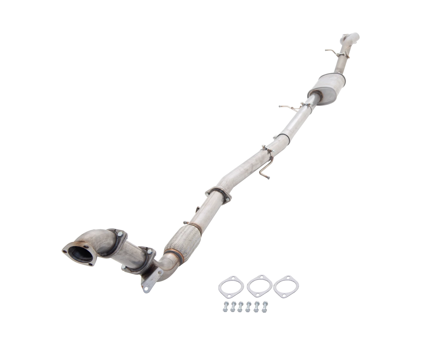 3" Turbo-Back System (without catalytic converter), 409 Raw Stainless Steel (for track and off road use only) - E4-FR02-TBS