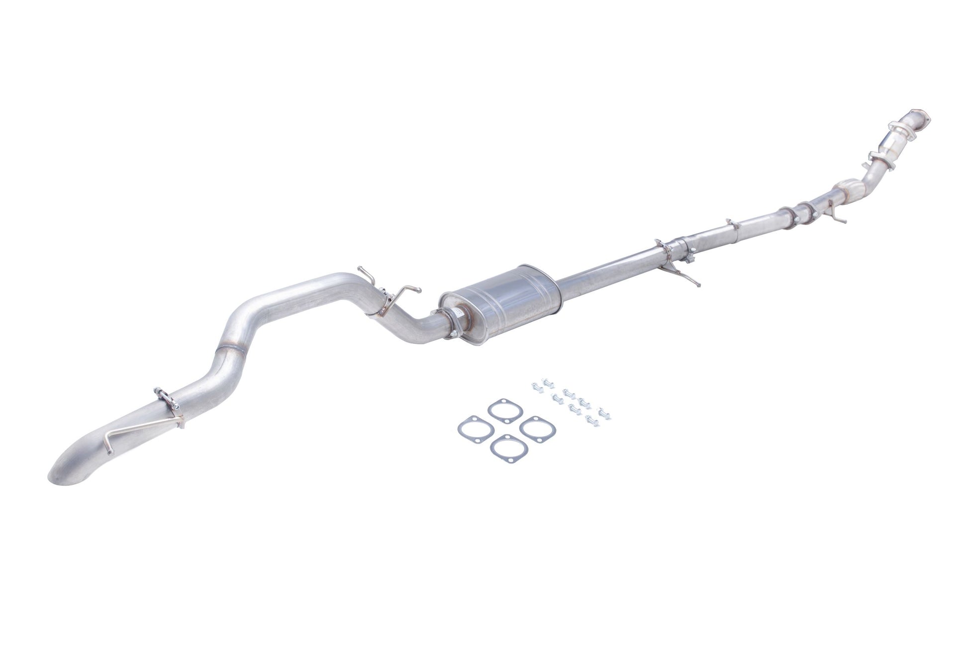 3" Turbo-Back System with High-Flow Catalytic Converter, 409 Raw Stainless Steel - E4-FR02WC-TBS