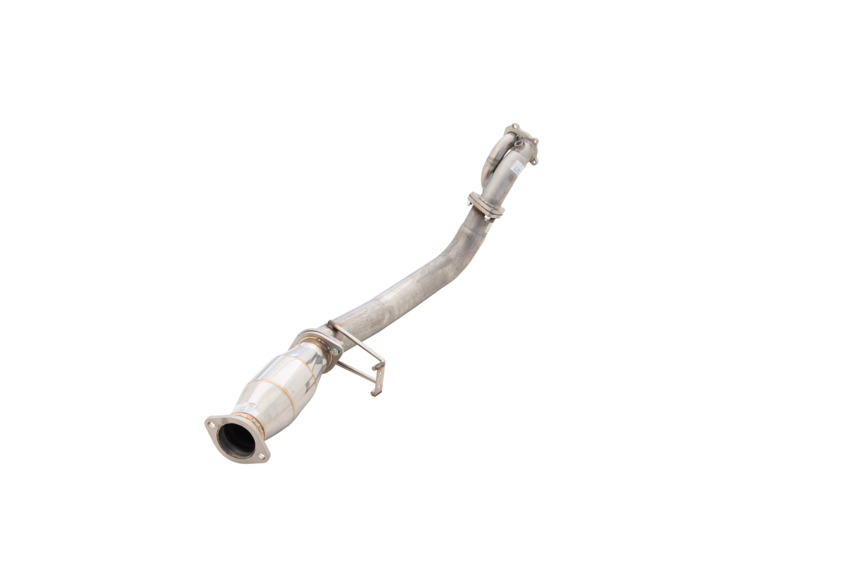 3" Downpipe with High-Flow Catalytic Converter, 409 Raw Stainless Steel (for track and off road use only) - E4-NS01-KITB
