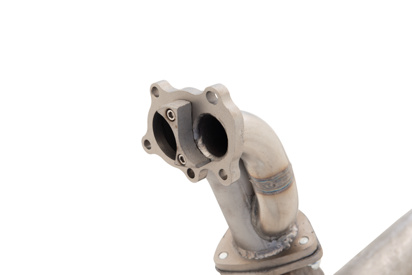 3" Downpipe with High-Flow Catalytic Converter, 409 Raw Stainless Steel (for track and off road use only) - E4-NS01-KITB