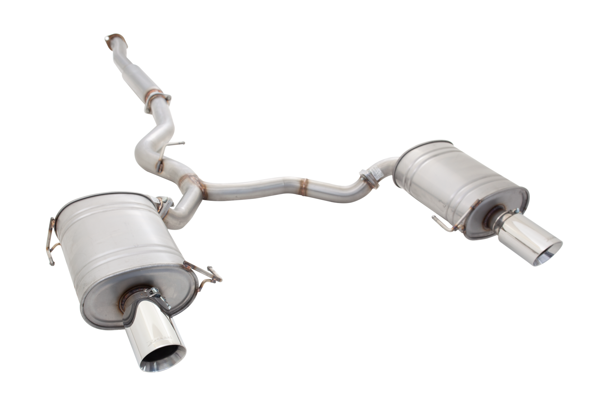 3" Cat-Back System with Round Mufflers, 409 Stainless Steel - E4-SL05-CBS