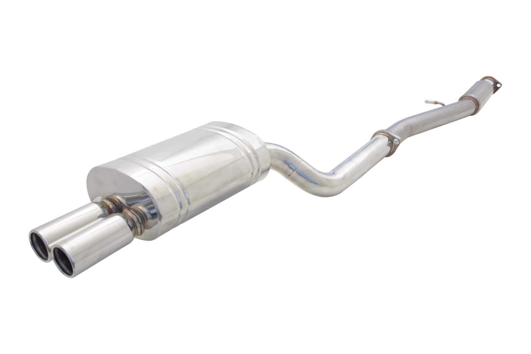 3" Cat-Back System with Oval Twin-Tip Muffler, 409 Raw Stainless Steel - E4-SW05-MP01-CBS
