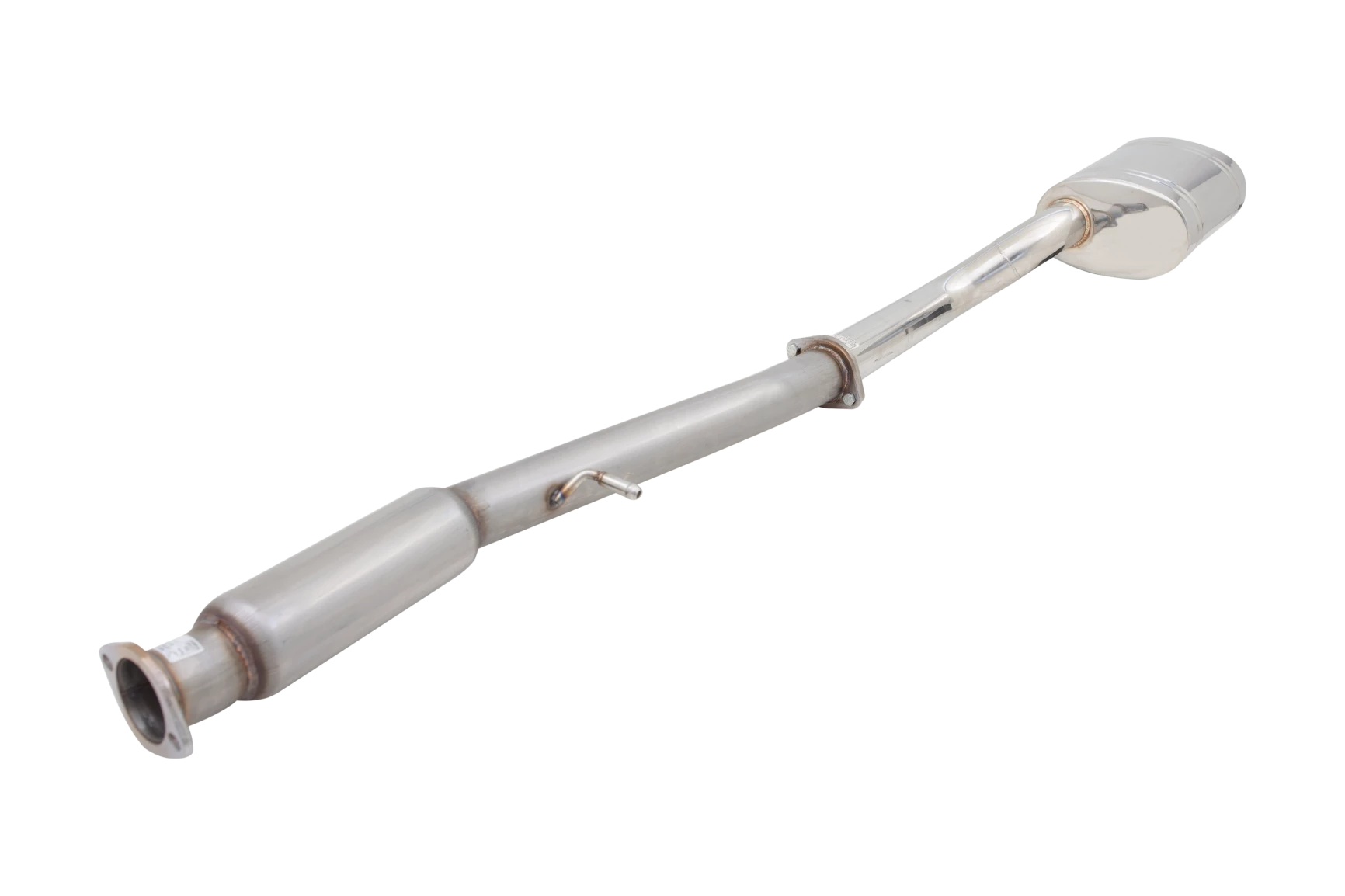 3" Cat-Back System with Oval Twin-Tip Muffler, 409 Raw Stainless Steel - E4-SW05-MP01-CBS