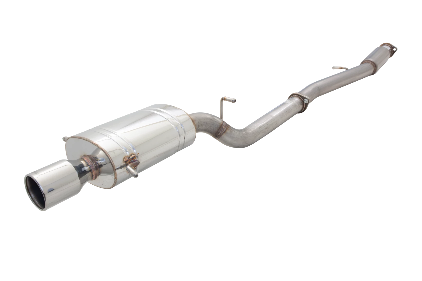 3" Cat-Back System with Oval Single-Tip Muffler, 409 Raw Stainless Steel - E4-SW05-MP02-CBS