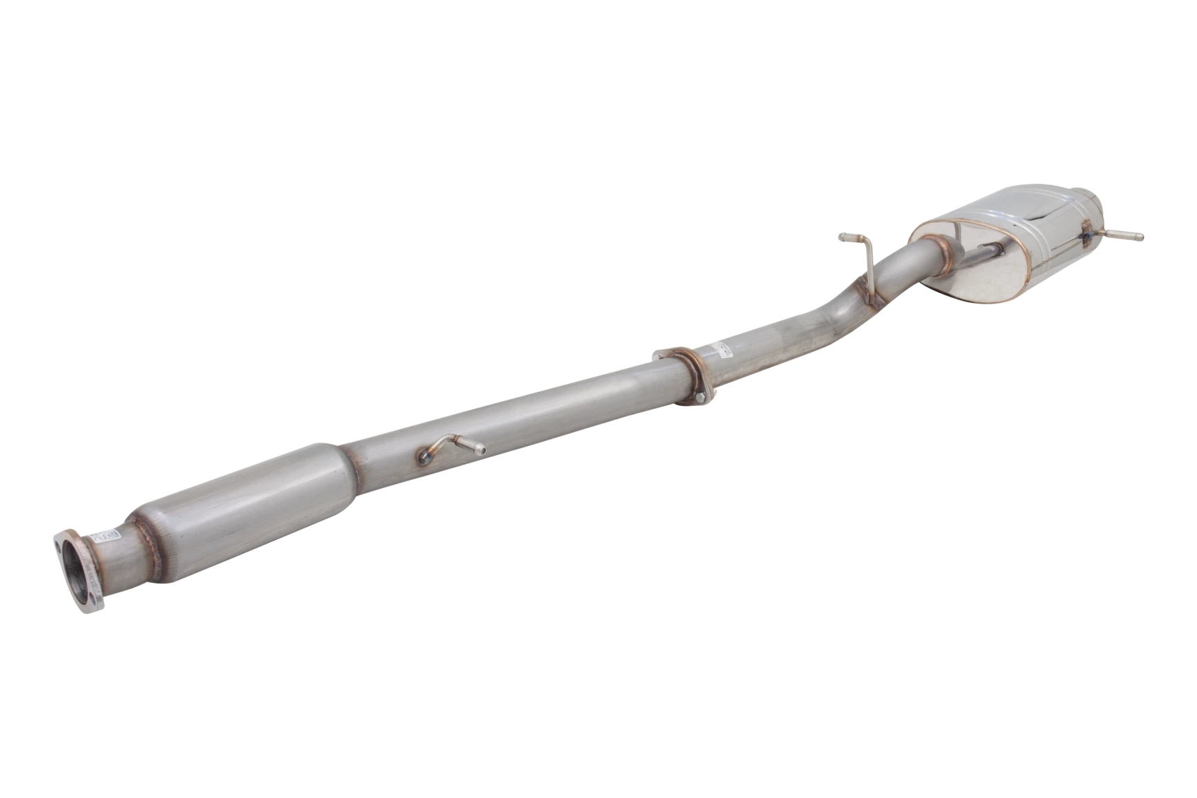 3" Cat-Back System with Oval Single-Tip Muffler, 409 Raw Stainless Steel - E4-SW05-MP02-CBS