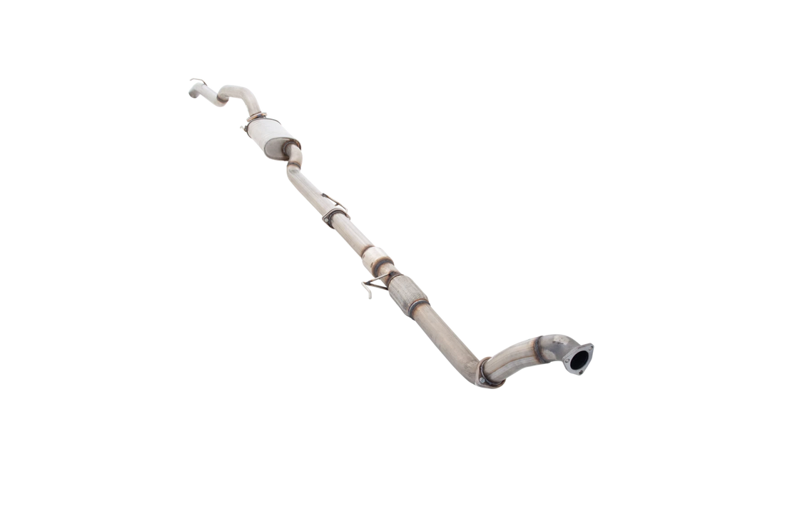 3" Diesel Turbo-Back System with High-Flow Catalytic Converter, 409 Raw Stainless Steel - E4-THTD05WC-TBS
