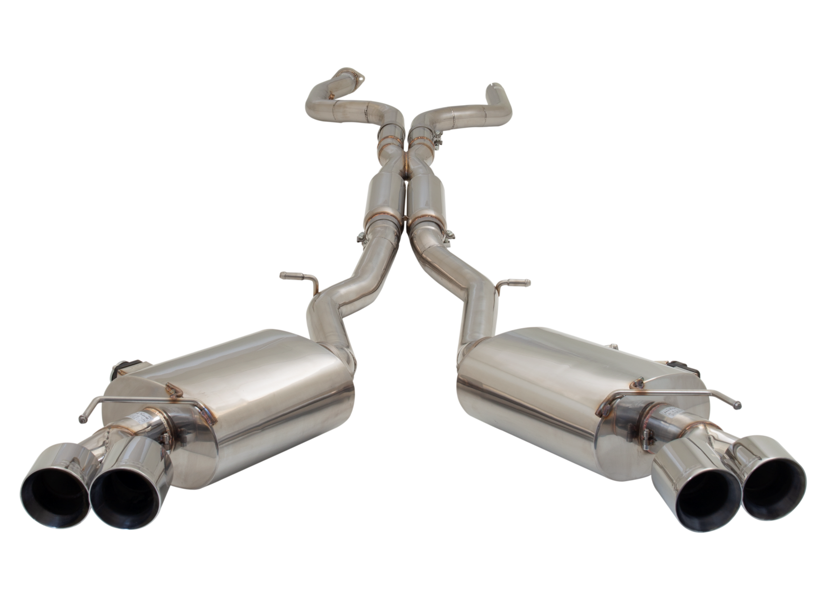 3" Twin Cat-Back System with Varex Mufflers, 304 Stainless Steel - ES-CC16-VMK-CBS