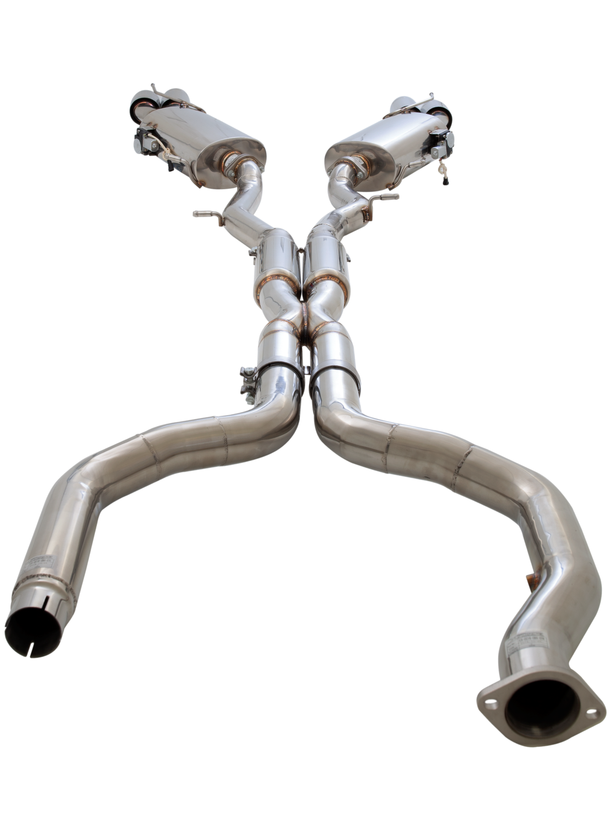 3" Twin Cat-Back System with Varex Mufflers, 304 Stainless Steel - ES-CC16-VMK-CBS