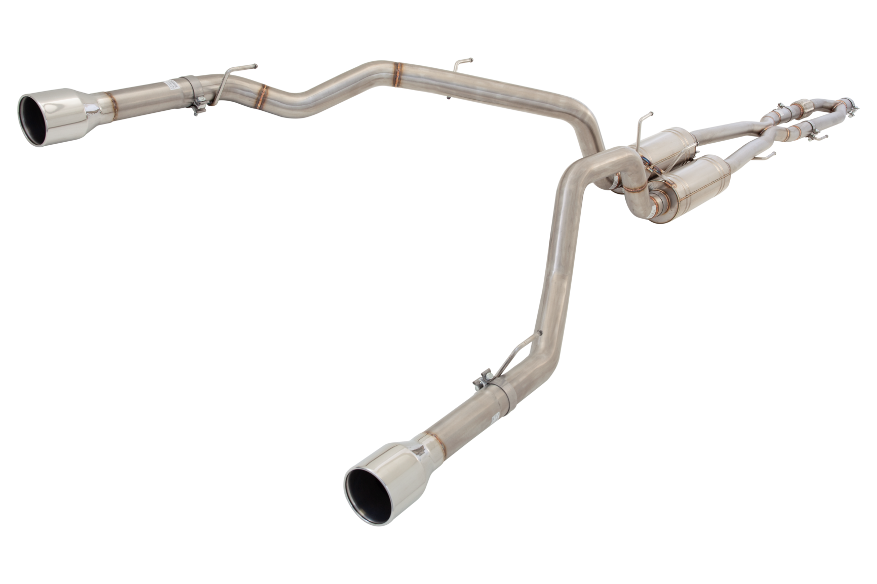 2.5″ to twin 3″ Cat-Back System, 304 Stainless Steel - ES-DR10-CBS