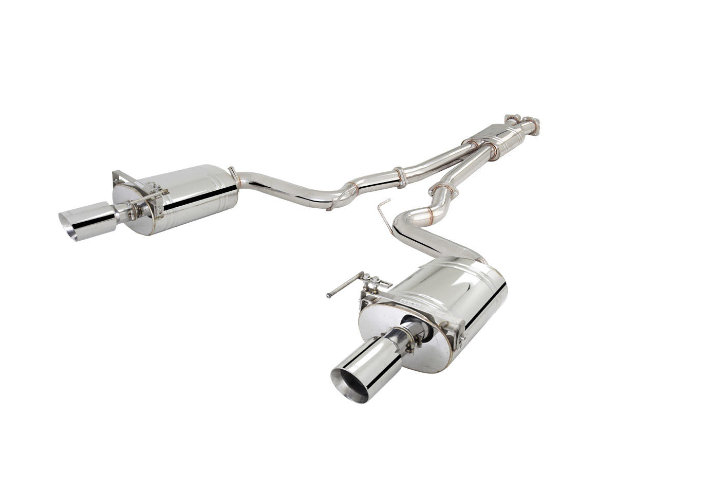 3" Cat-Back System System with Oval Mufflers, 304 Stainless Steel - ES-FM15-02-CBS