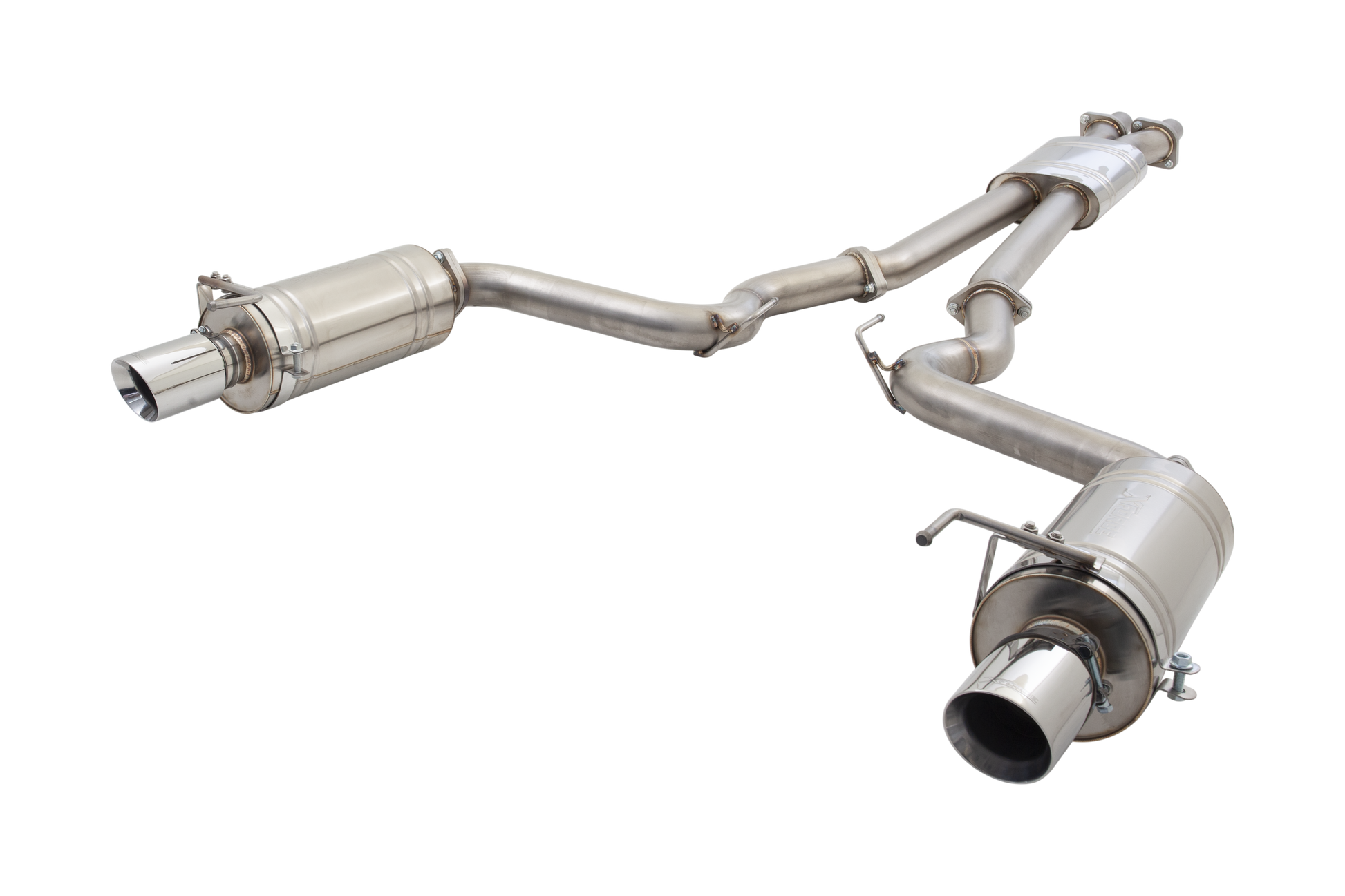 3" Cat-Back System with Round Mufflers, 304 Stainless Steel - ES-FM15-CBS