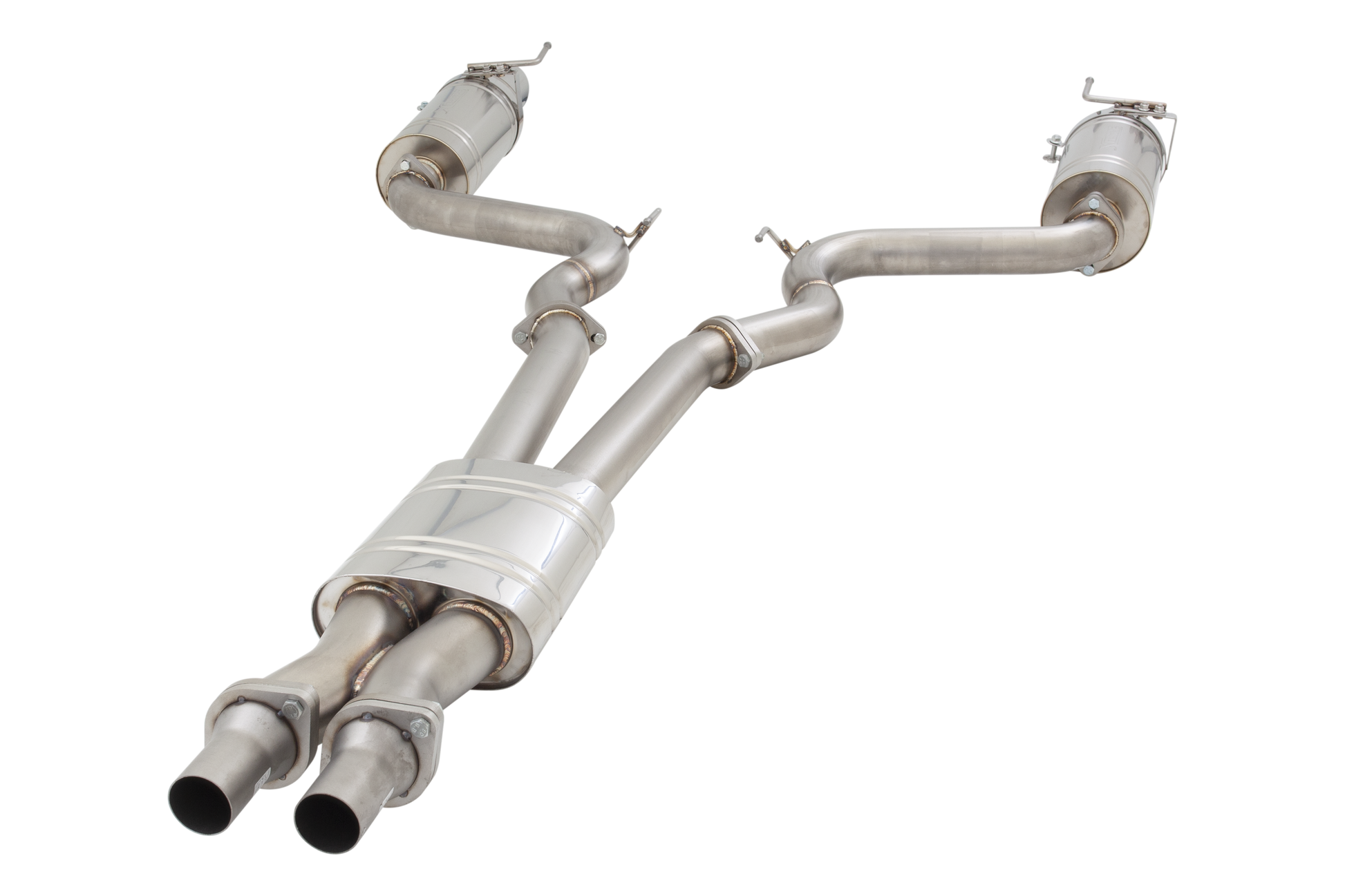 3" Cat-Back System with Round Mufflers, 304 Stainless Steel - ES-FM15-CBS