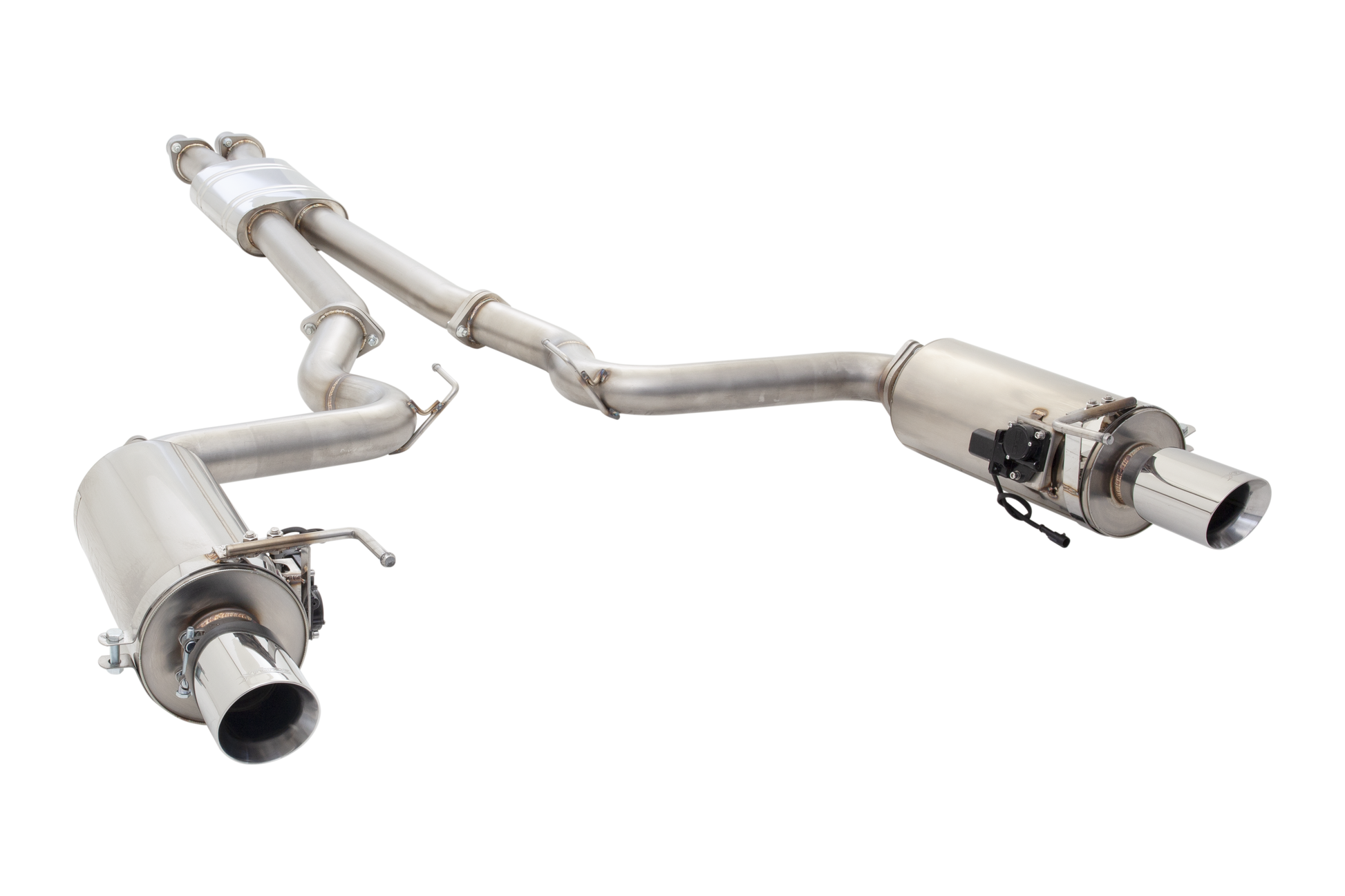 3" Cat-Back System with Round Varex Mufflers, 304 Stainless Steel - ES-FM15VMK-CBS