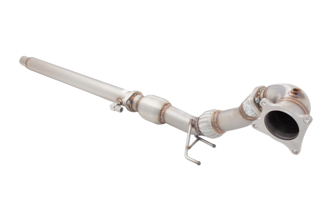 3.5"-3" Downpipe with High-Flow Catalytic Converter, 304 Stainless Steel, for OEM Cat-Back (for track and off road use only) - ES-VW07-KITB
