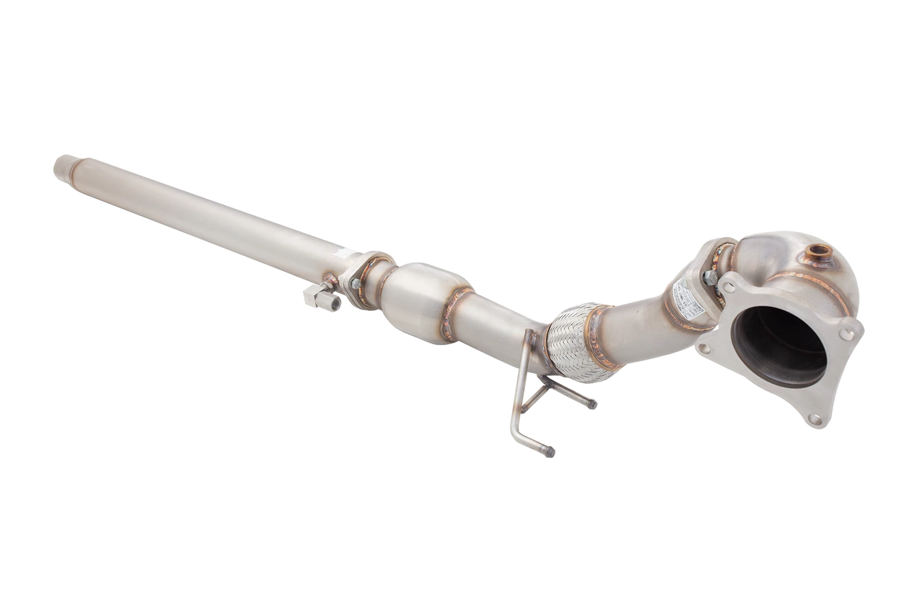 3.5"-3" Downpipe with High-Flow Catalytic Converter, 304 Stainless Steel, for OEM Cat-Back (for track and off road use only) - ES-VW07-KITB