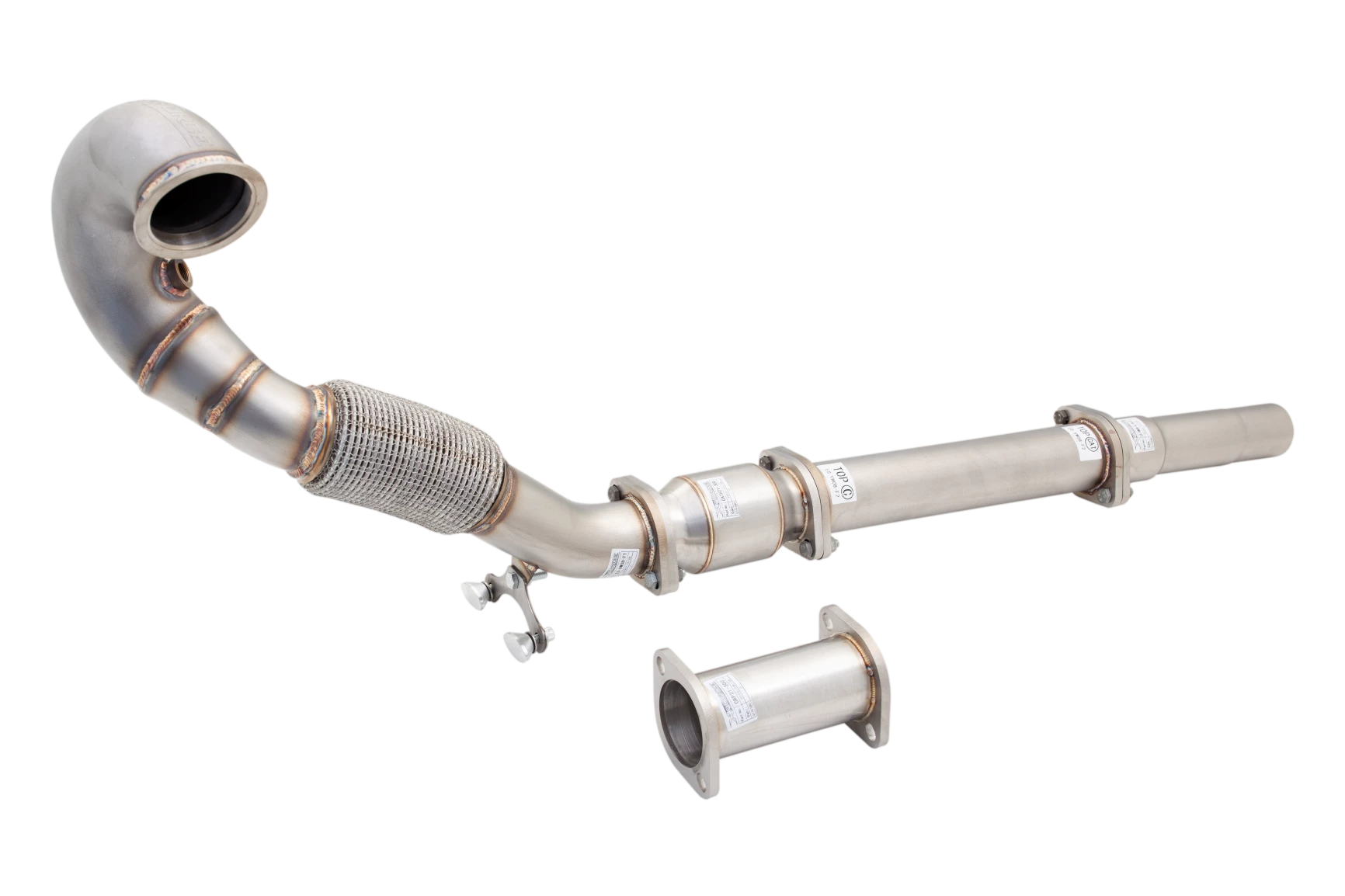 3" Downpipe with High-Flow Catalytic Converter, 304 Stainless Steel (for track and off road use only) - ES-VW08-KITB