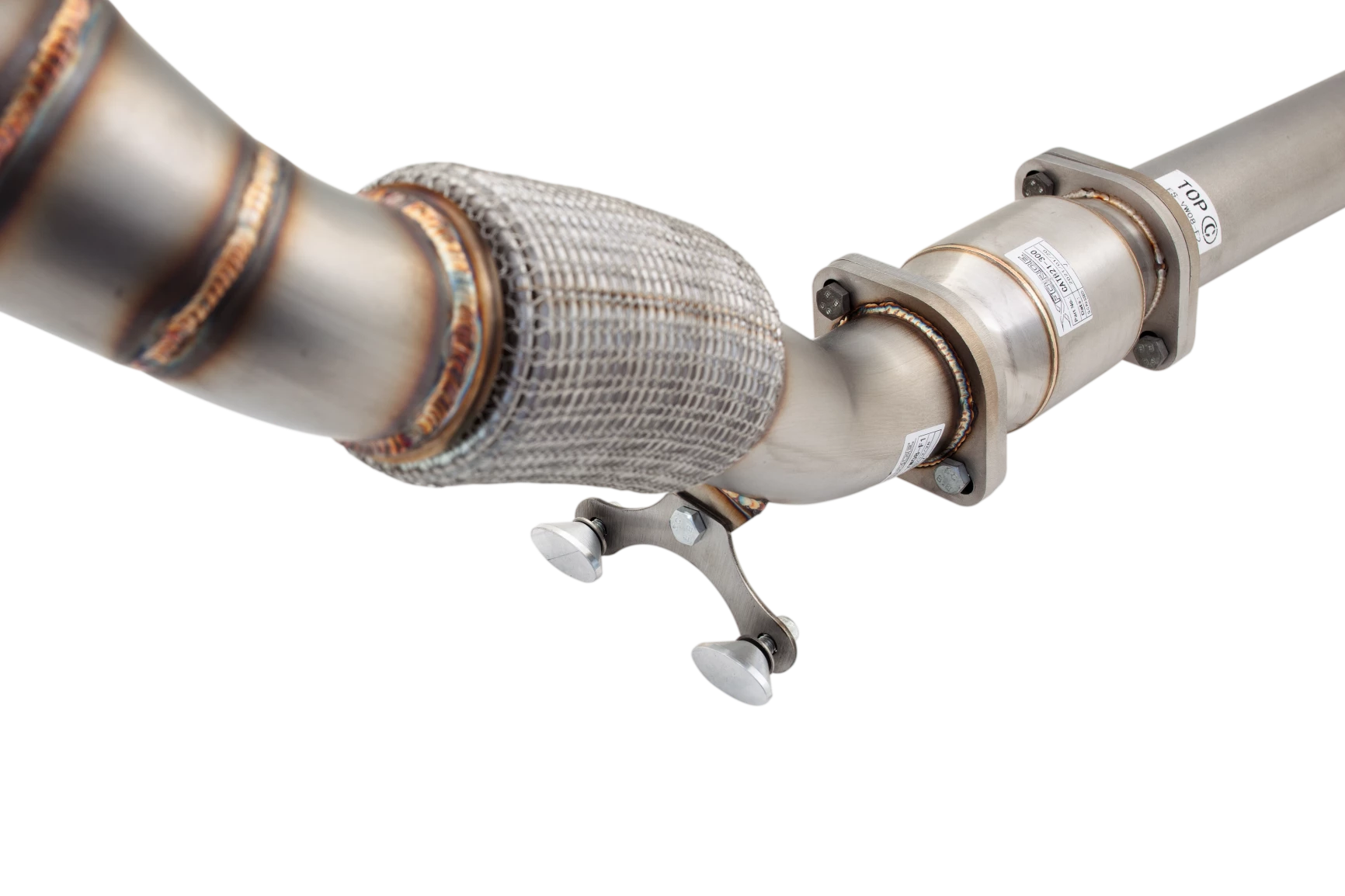 3" Downpipe with High-Flow Catalytic Converter, 304 Stainless Steel (for track and off road use only) - ES-VW08-KITB