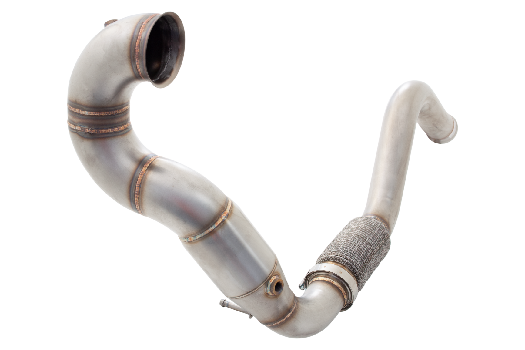 3" Downpipe with High-Flow Catalytic Converter, 201 Matt Stainless Steel - ESA45KITB