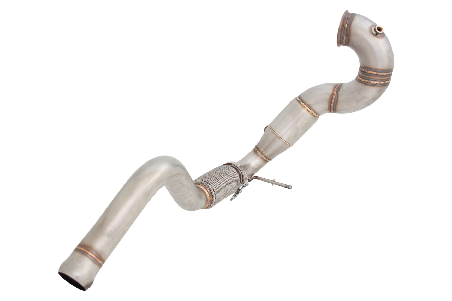 3" Downpipe with High-Flow Catalytic Converter, 201 Matt Stainless Steel - ESA45KITB