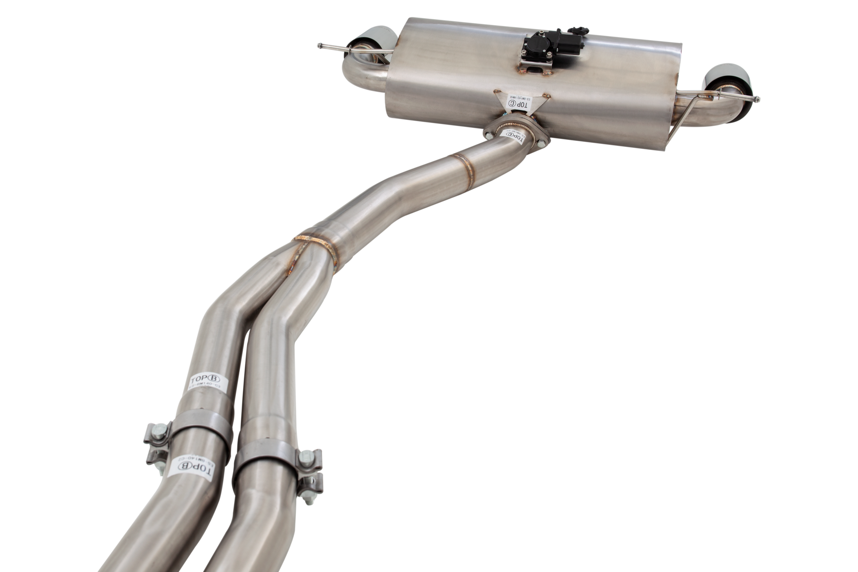 Dual 2.5"-3" Cat-Back System Varex Muffler, 304 Stainless Steel - ESBM235VKCS