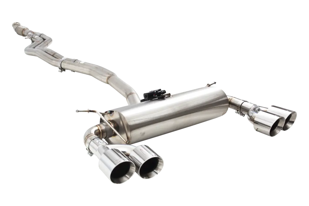 Dual 2.5"-3" Cat-Back System Varex Muffler, 304 Stainless Steel - ESBM2FVKCS
