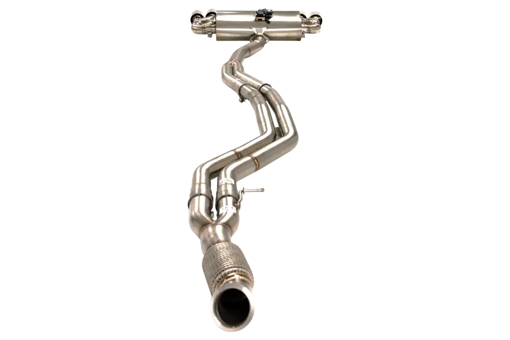 Dual 2.5"-3" Cat-Back System Varex Muffler, 304 Stainless Steel - ESBM2FVKCS