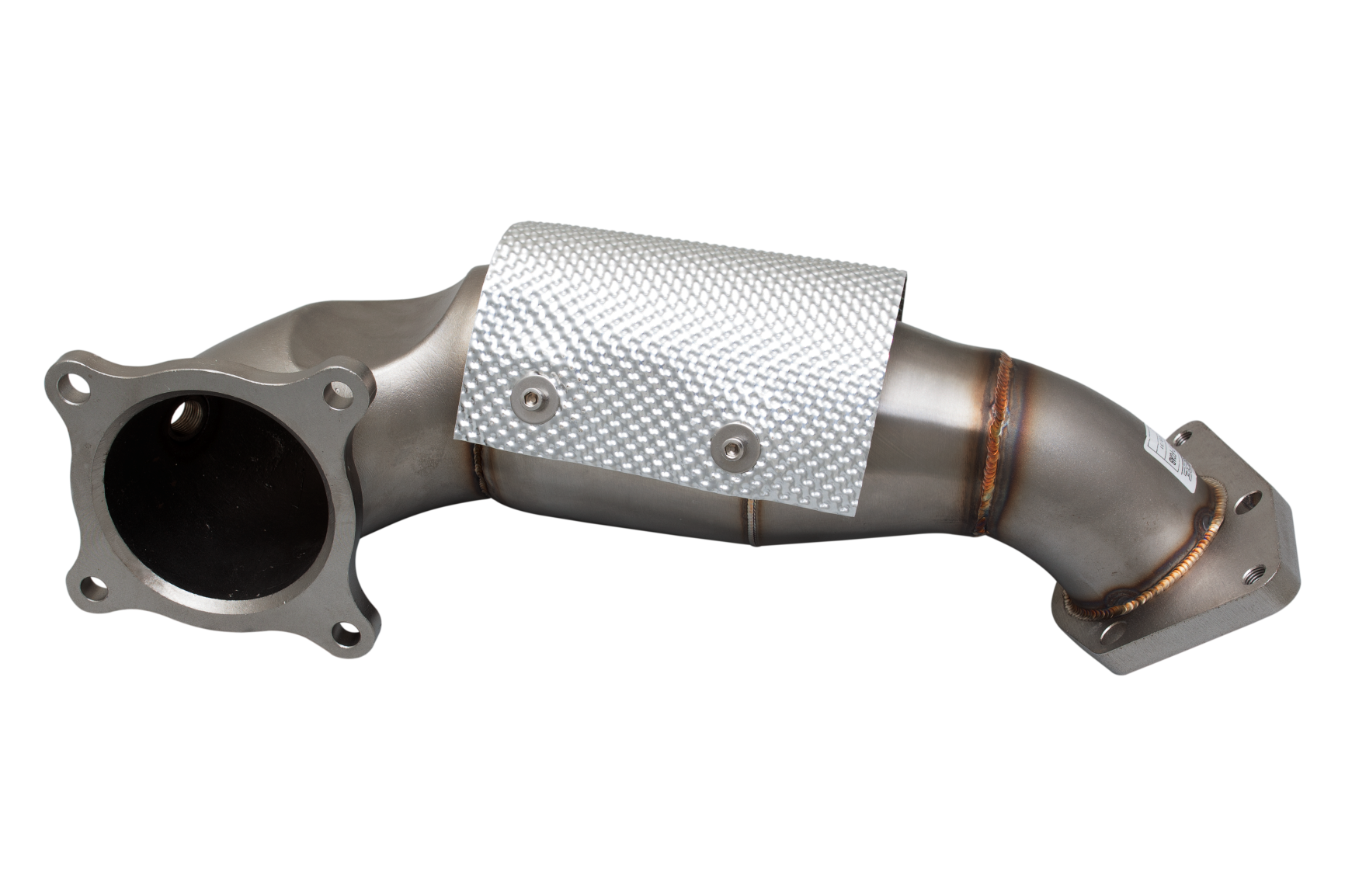 4"-3" Downpipe with High-Flow Catalytic Converter, 304 Stainless Steel (for track and off road use only) - ESHCR17KITB