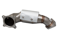 4"-3" Downpipe with High-Flow Catalytic Converter, 304 Stainless Steel (for track and off road use only) - ESHCR17KITB