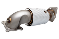 4"-3" Downpipe with High-Flow Catalytic Converter, 304 Stainless Steel (for track and off road use only) - ESHCR17KITB