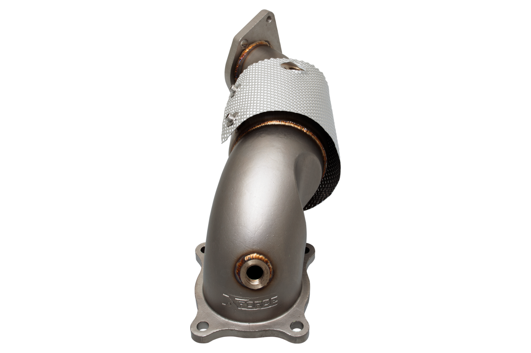 4"-3" Downpipe with High-Flow Catalytic Converter, 304 Stainless Steel (for track and off road use only) - ESHCR17KITB