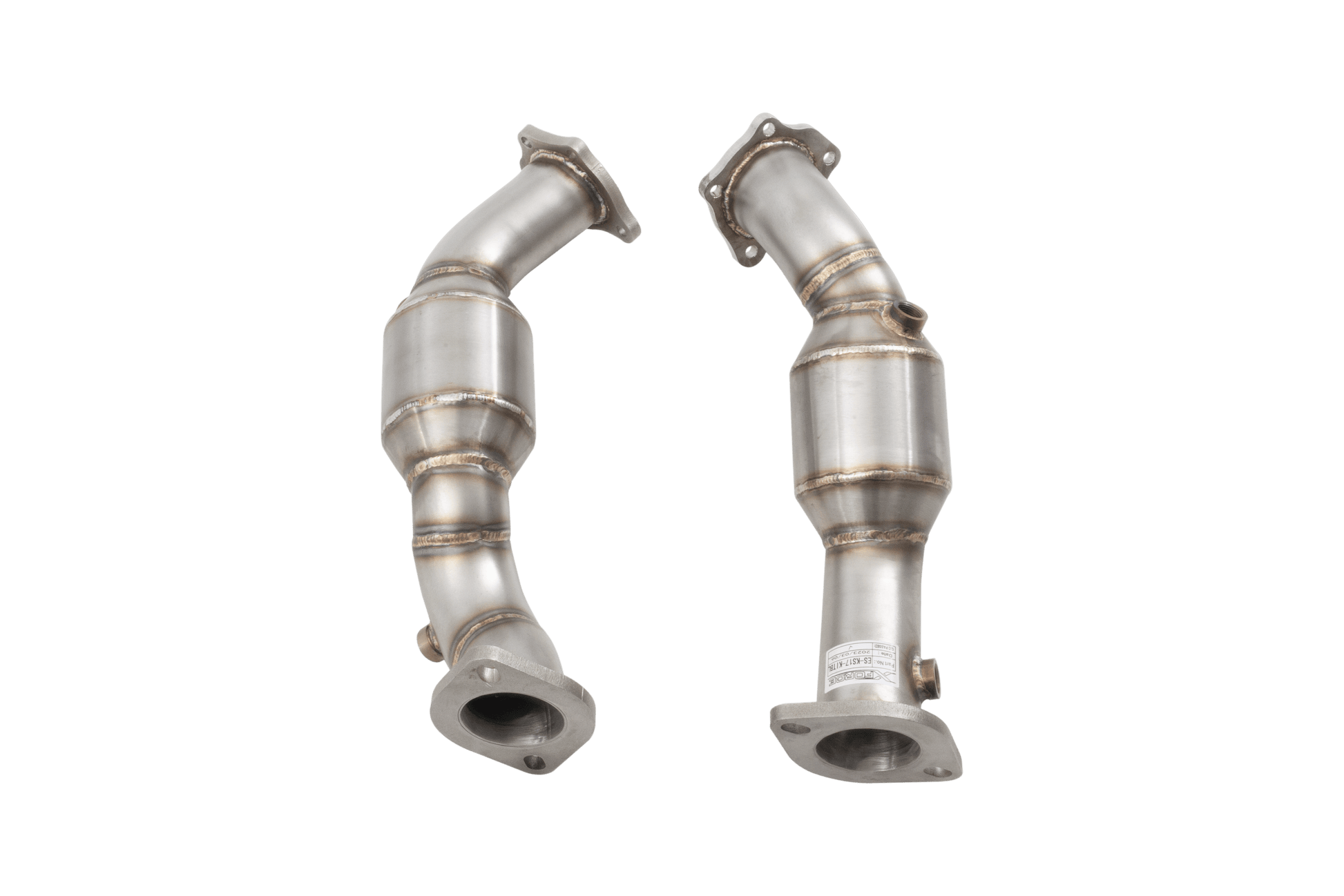 2.5" Downpipes with High-Flow Catalytic Converters, 304 Stainless Steel (for track and off road use only) - ESKS17KITB