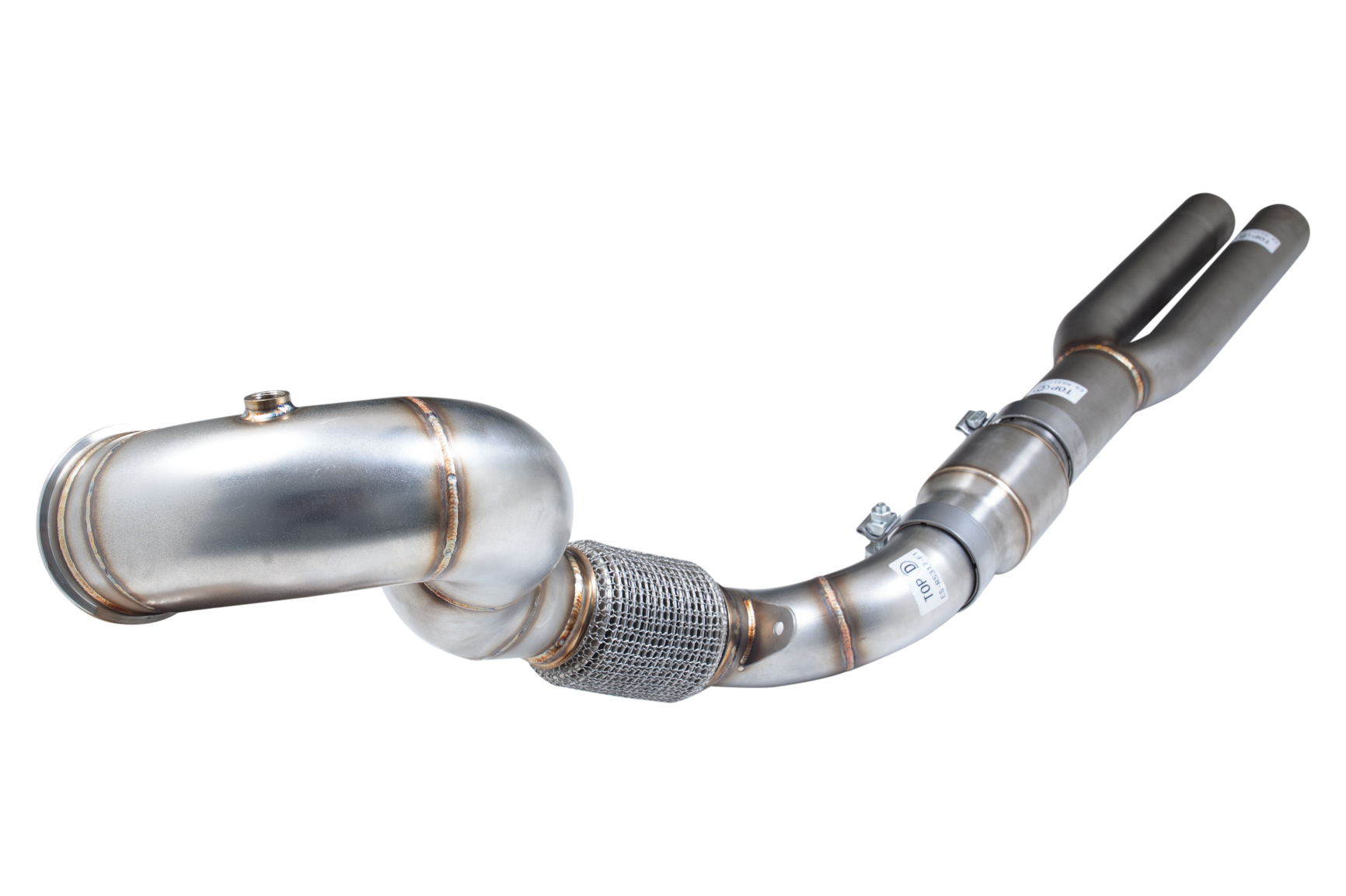4"-3" Downpipe with High-Flow Catalytic Converter, 304 Stainless Steel (for track and off road use only) - ESRS317KITB