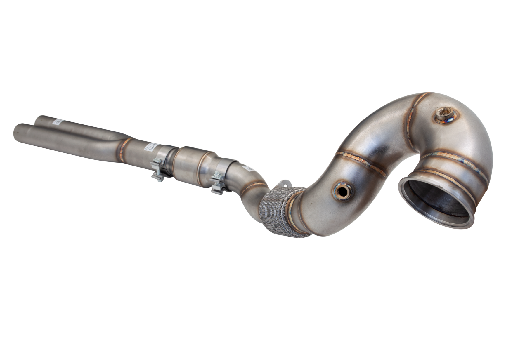 4"-3" Downpipe with High-Flow Catalytic Converter, 304 Stainless Steel (for track and off road use only) - ESRS317KITB