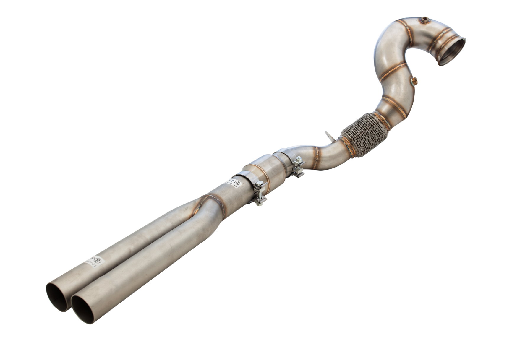 4"-3" Downpipe with High-Flow Catalytic Converter, 304 Stainless Steel (for track and off road use only) - ESRS317KITB