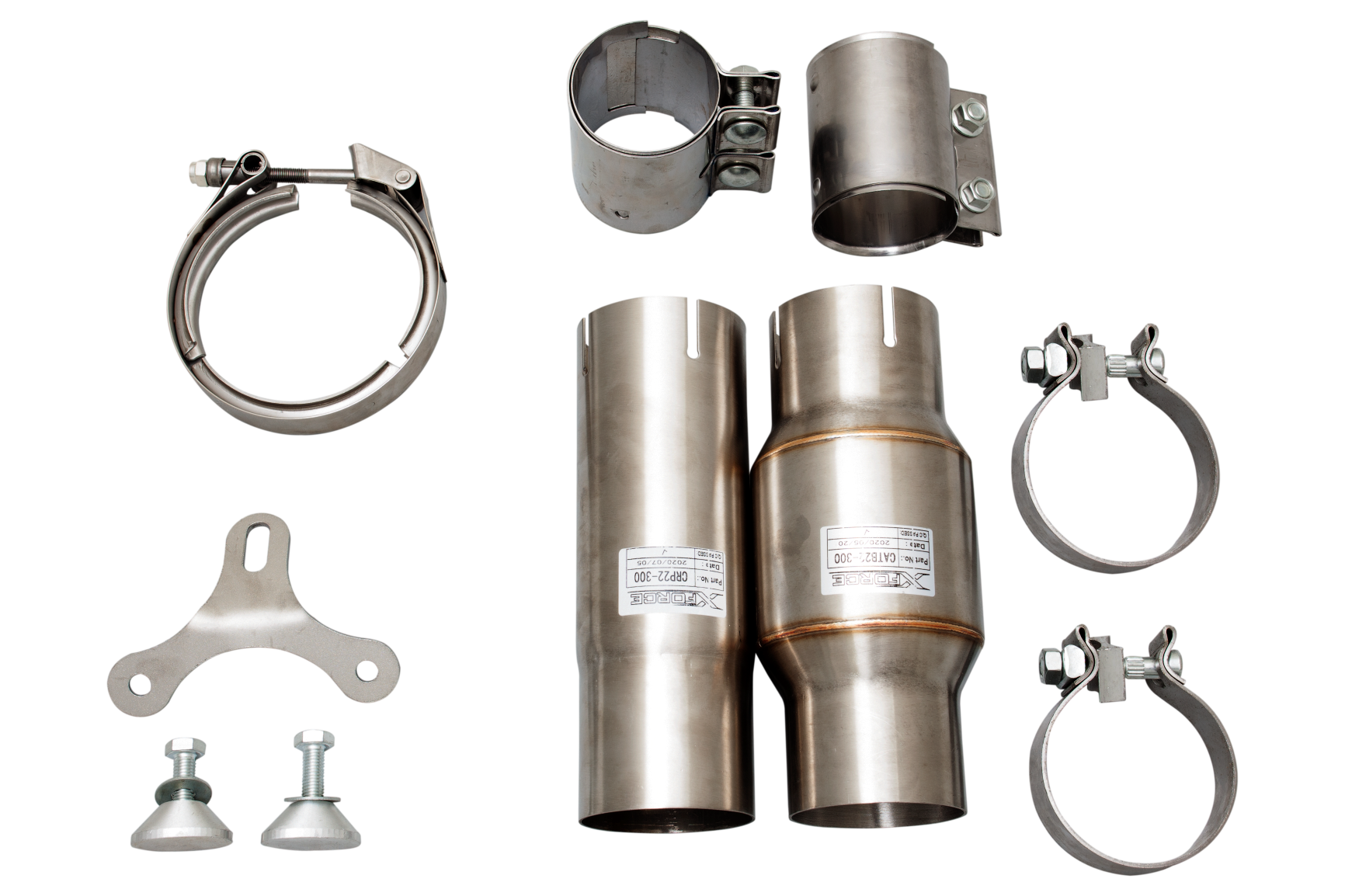 4"-3" Downpipe with High-Flow Catalytic Converter, 304 Stainless Steel (for track and off road use only) - ESRS317KITB
