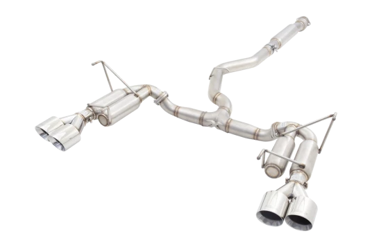3" Cat-Back System with Round Mufflers (RACE SYSTEM), 304 Stainless Steel - ESSW28CS