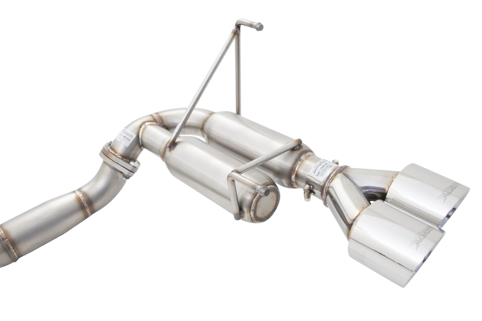 3" Cat-Back System with Round Mufflers (RACE SYSTEM), 304 Stainless Steel - ESSW28CS