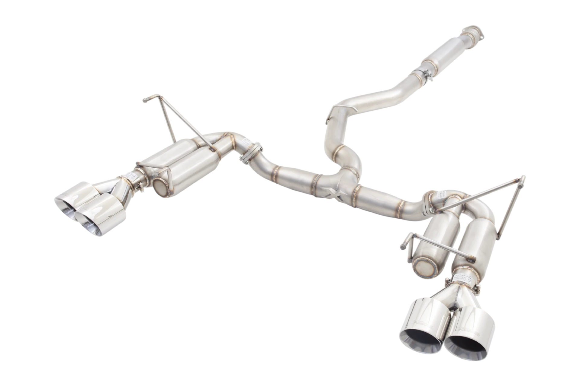 3" Cat-Back System with Round Mufflers (RACE SYSTEM), 304 Stainless Steel - ESSW28CS