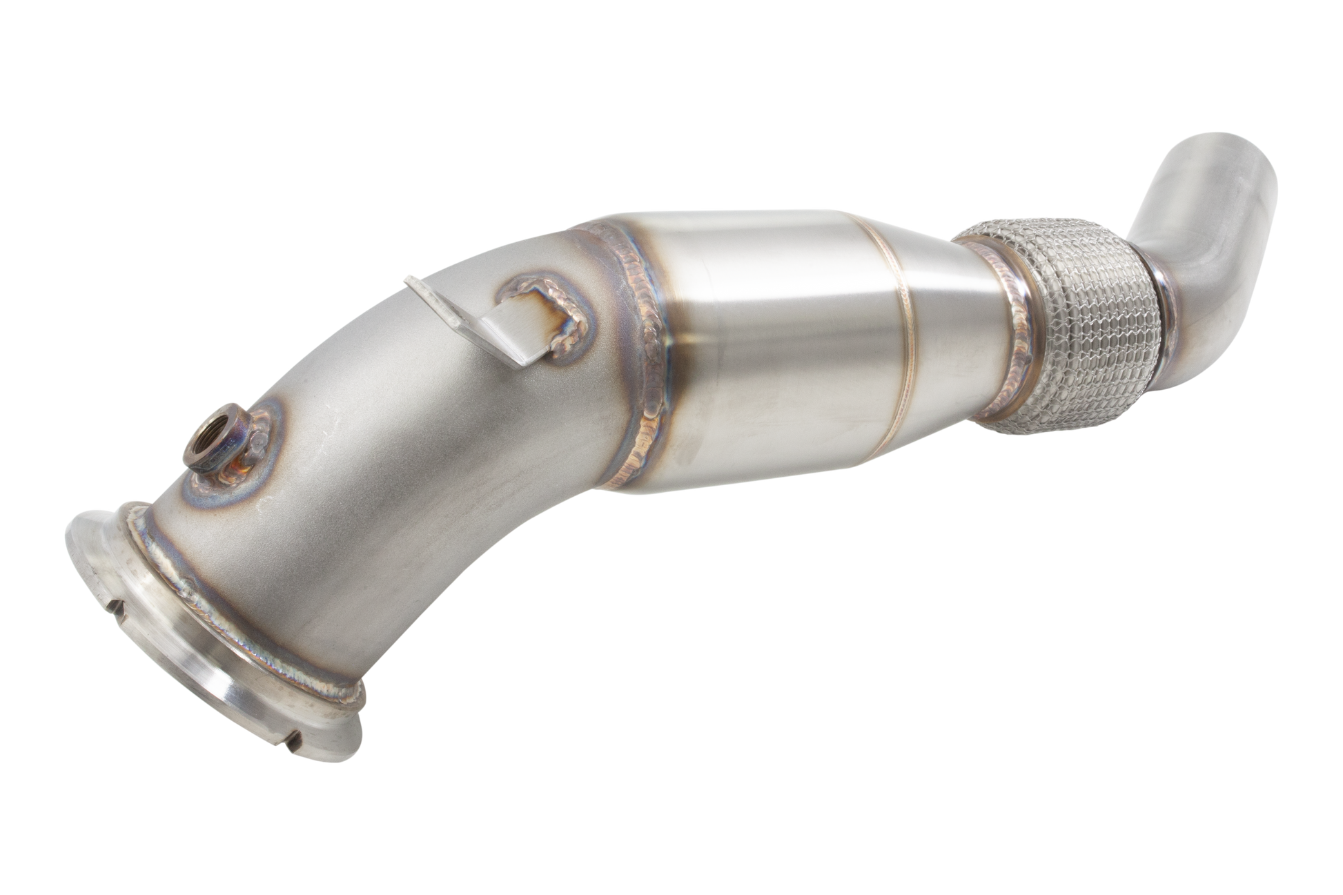4"-3" Downpipe with High-Flow Catalytic Converter, 304 Stainless Steel (for track and off road use only) - ESTY21KITB