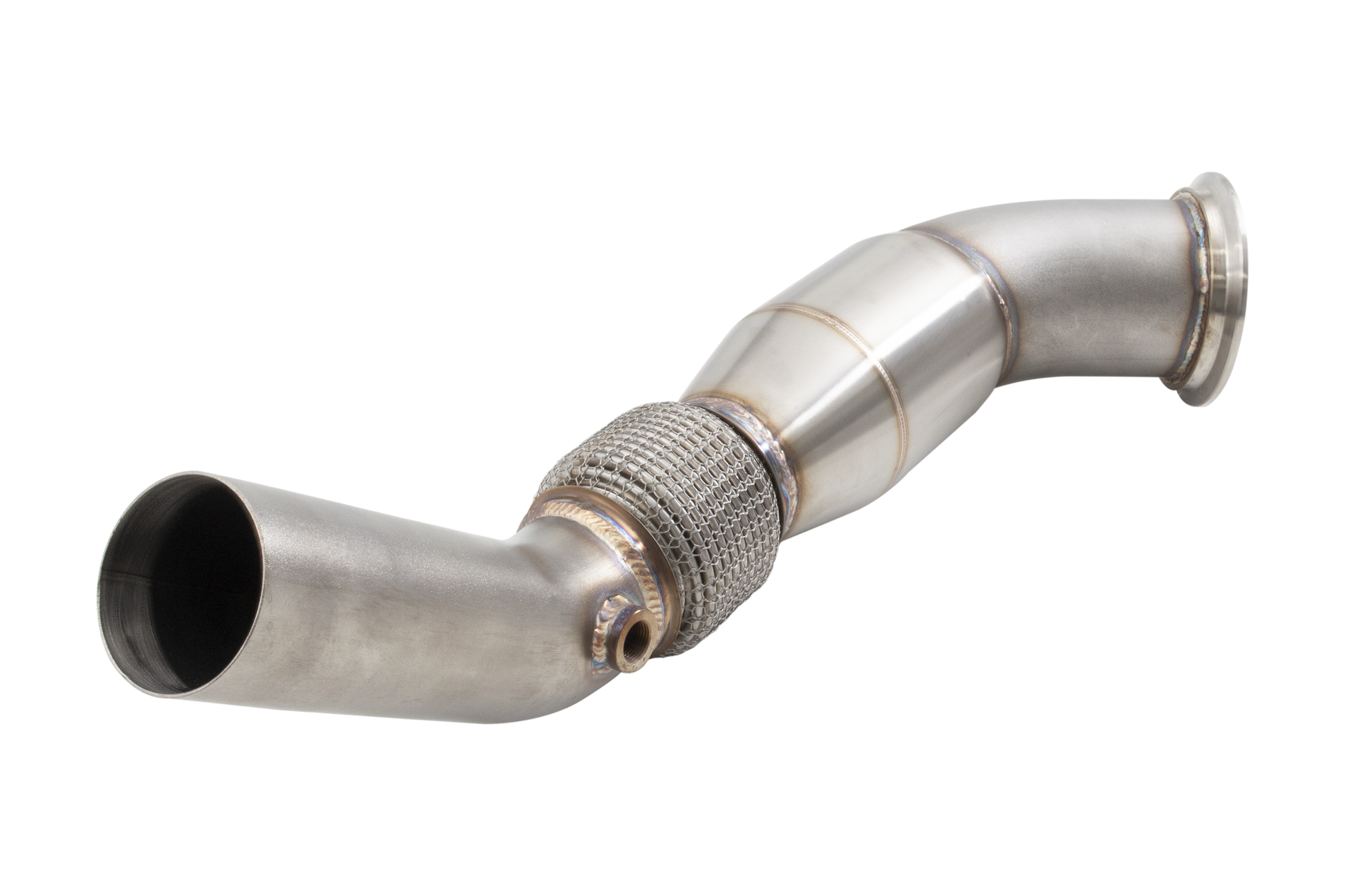 4"-3" Downpipe with High-Flow Catalytic Converter, 304 Stainless Steel (for track and off road use only) - ESTY21KITB