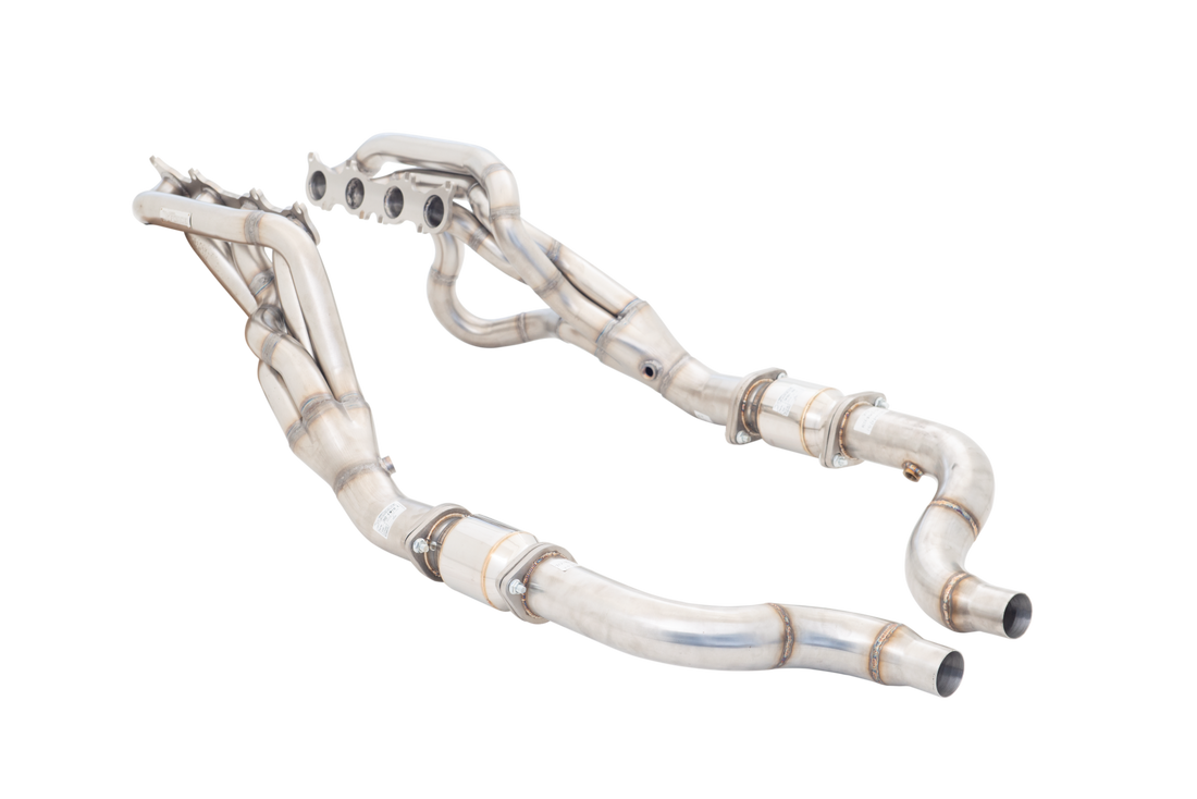 1"7/8 Header with High-Flow Catalytic Converters, 304 Stainless Steel (for track and off road use only) - H2-FM18-KITB