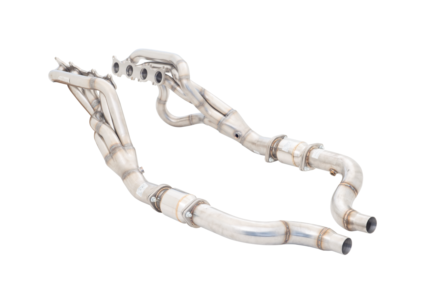 1"7/8 Header with High-Flow Catalytic Converters, 304 Stainless Steel (for track and off road use only) - H2-FM18-KITB