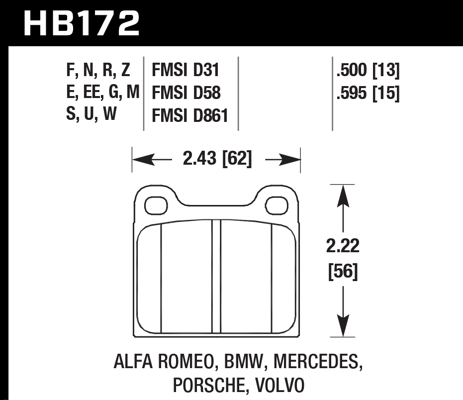 Hawk Brake Pad - HPS 5.0 - HB172B.595