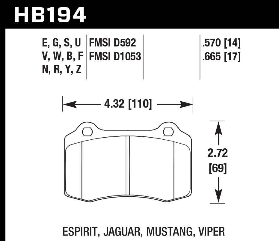 Hawk Brake Pad - HPS 5.0 - HB194B.665