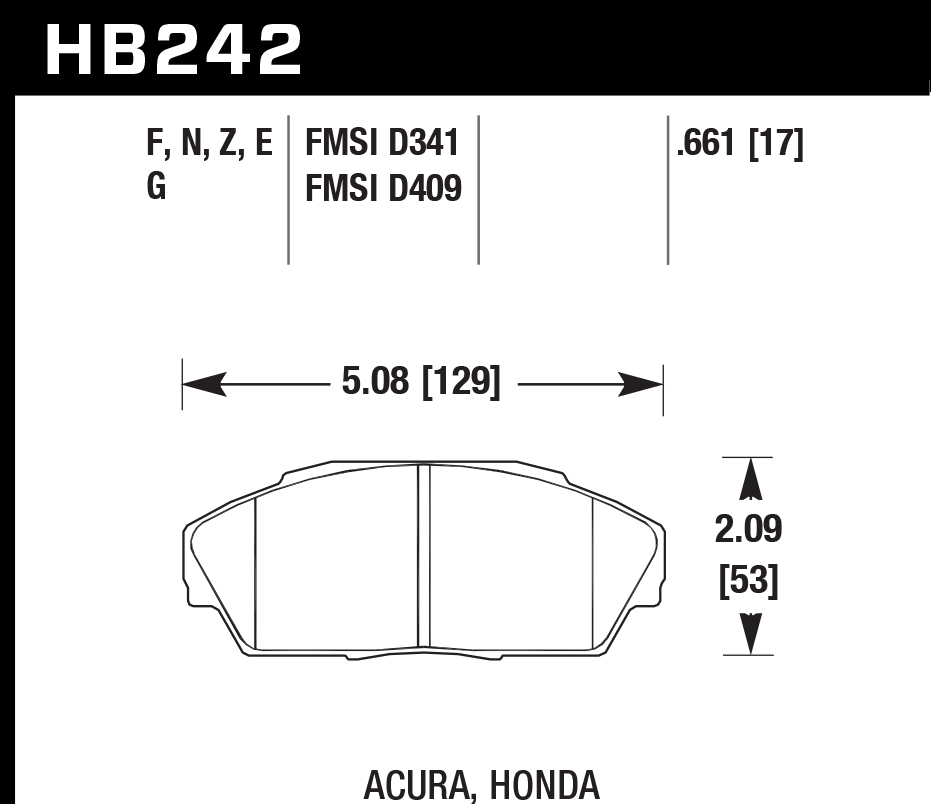 Hawk Brake Pad - HPS 5.0 - HB242B.661